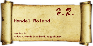 Handel Roland névjegykártya